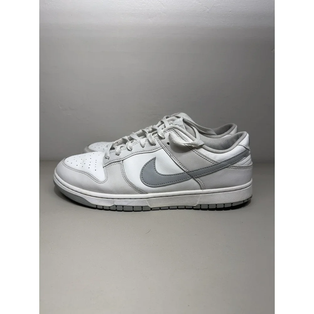 Nike Dunk Low Men's Low Top Lace-Up Leather Sneaker Summit White Grey DV0831-106